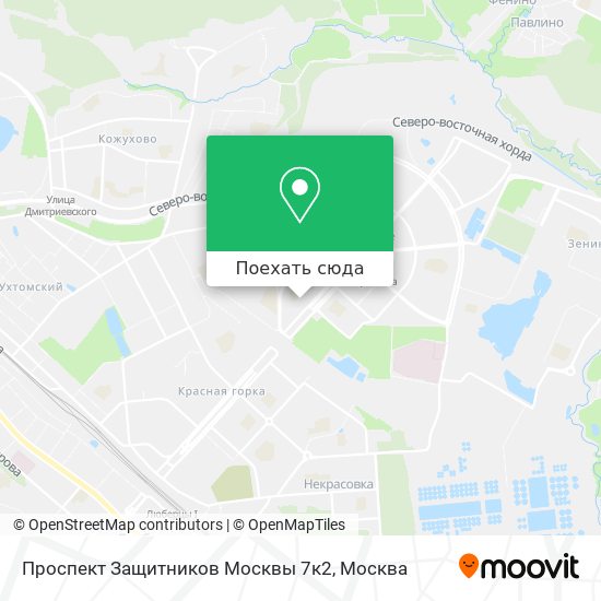 Карта Проспект Защитников Москвы 7к2