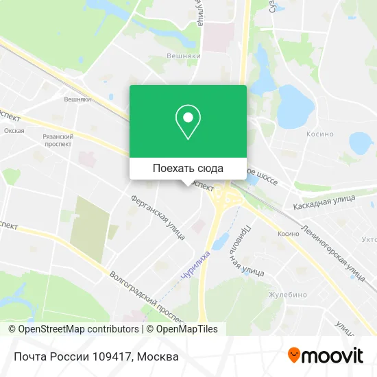 Карта Почта России 109417
