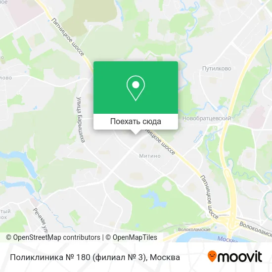 Карта Поликлиника № 180 (филиал № 3)