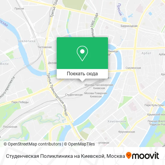 Карта Студенческая Поликлиника на Киевской