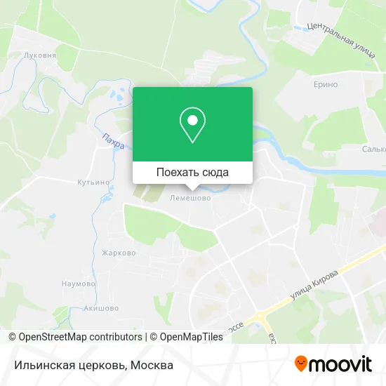 Карта Ильинская церковь