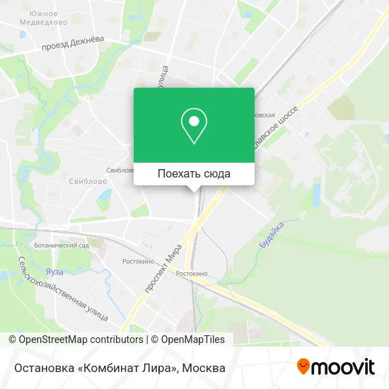 Карта Остановка «Комбинат Лира»