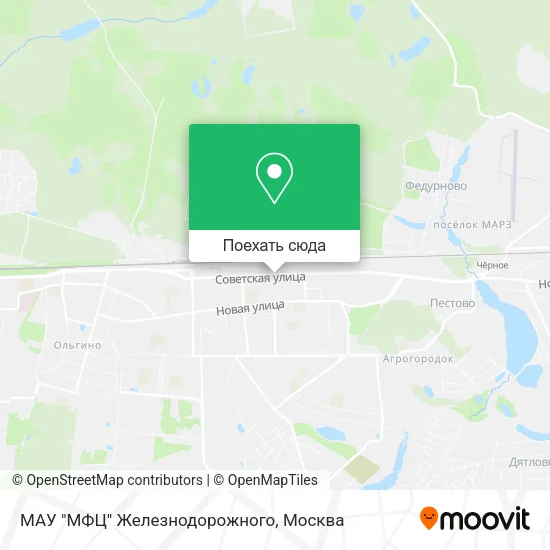Карта МАУ "МФЦ" Железнодорожного
