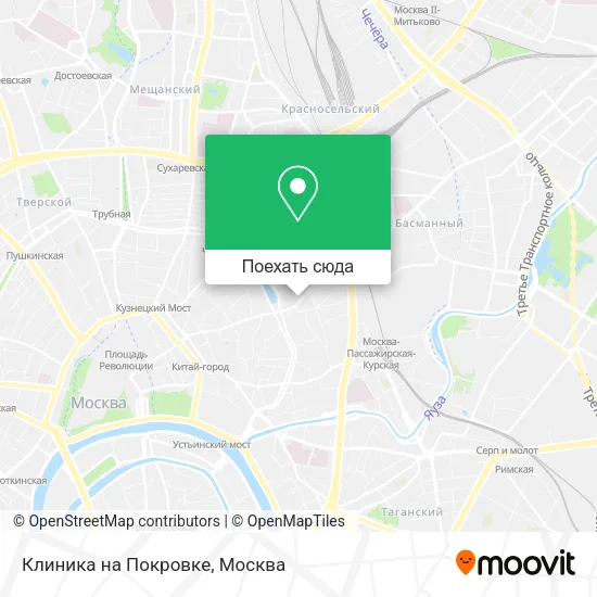 Карта Клиника на Покровке