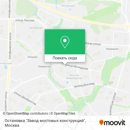 Карта Остановка "Завод мостовых конструкций"