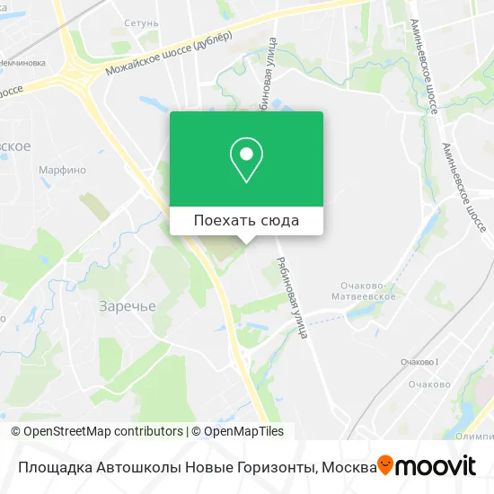 Карта Площадка Автошколы Новые Горизонты
