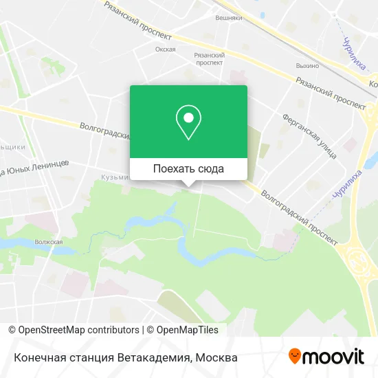 Карта Конечная станция Ветакадемия