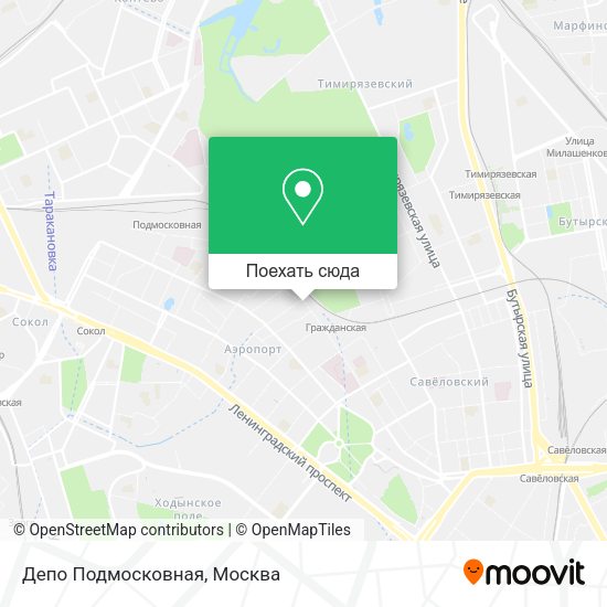 Карта Депо Подмосковная