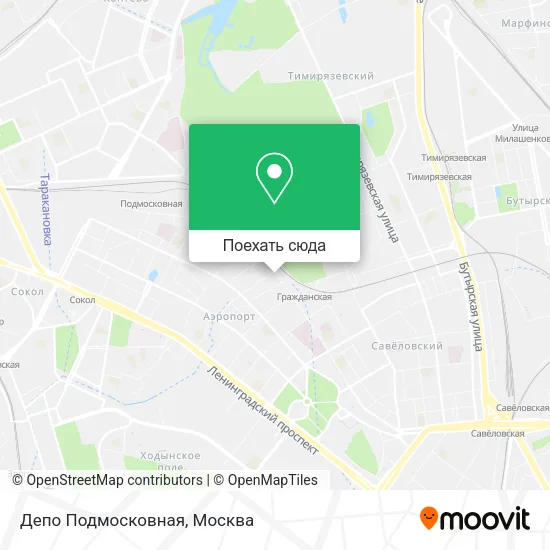 Карта Депо Подмосковная