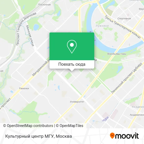 Карта Культурный центр МГУ