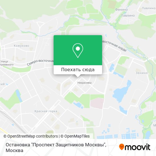 Карта Остановка "Проспект Защитников Москвы"