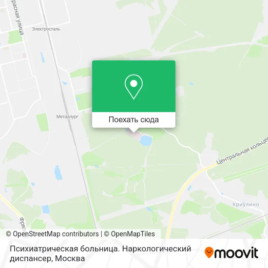 Карта Психиатрическая больница. Наркологический диспансер