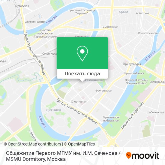 Карта Общежитие Первого МГМУ им. И.М. Сеченова / MSMU Dormitory