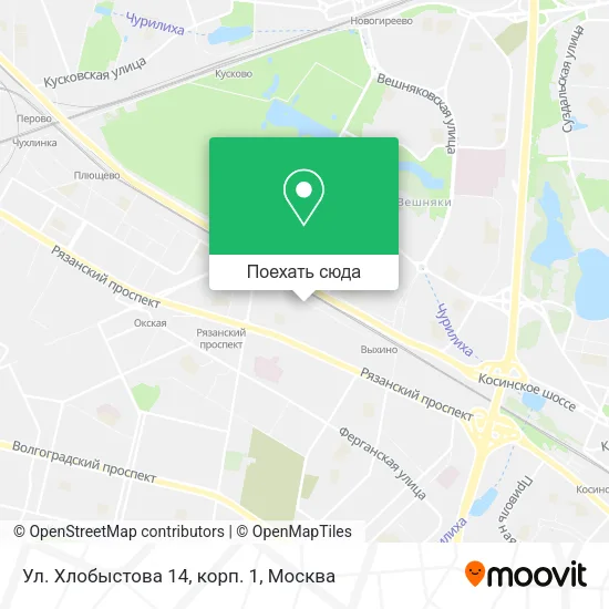 Карта Ул. Хлобыстова 14, корп. 1