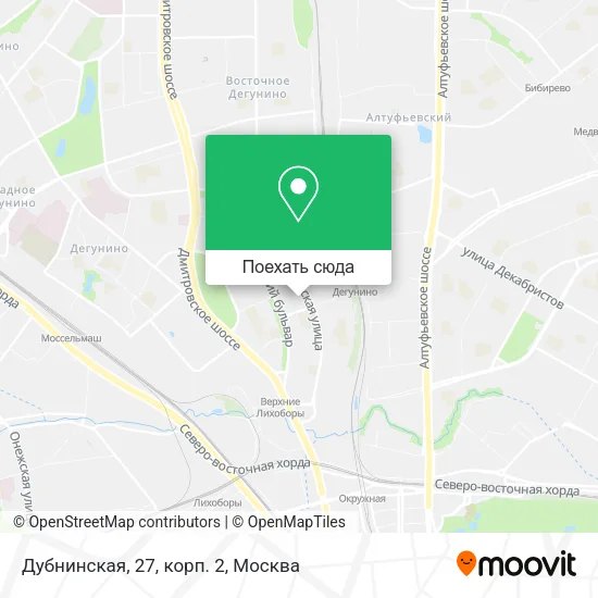 Карта Дубнинская, 27, корп. 2