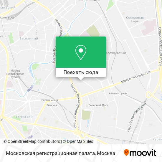 Карта Московская регистрационная палата