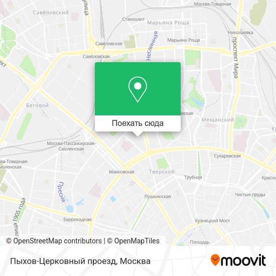 Карта Пыхов-Церковный проезд