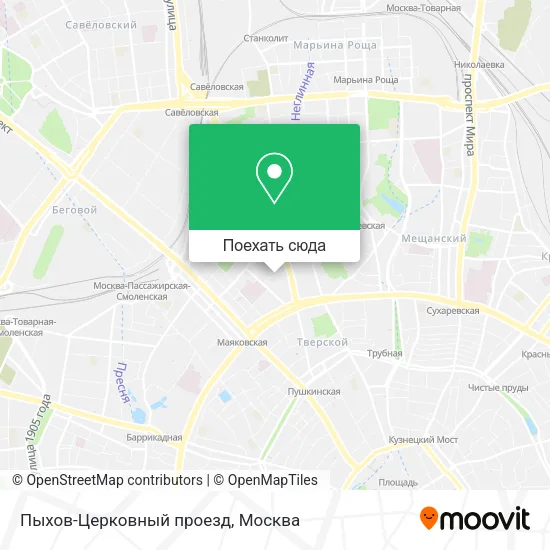 Карта Пыхов-Церковный проезд