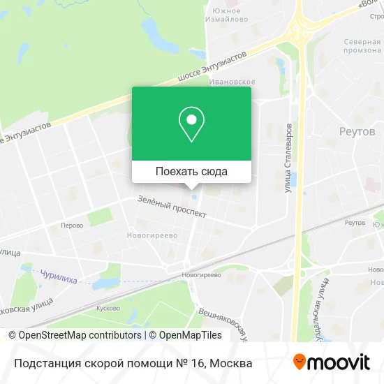 Карта Подстанция скорой помощи № 16