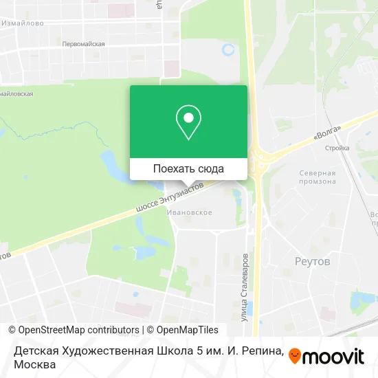 Карта Детская Художественная Школа 5 им. И. Репина