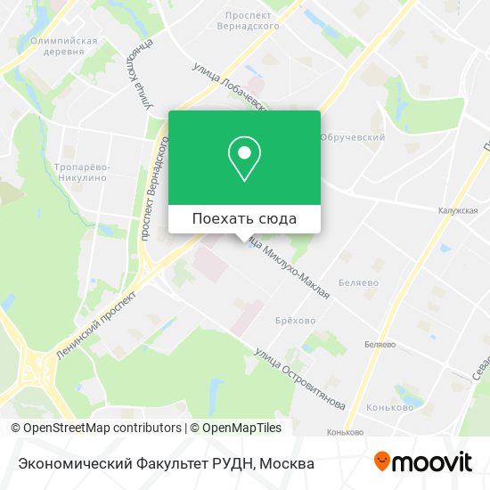 Карта Экономический Факультет РУДН