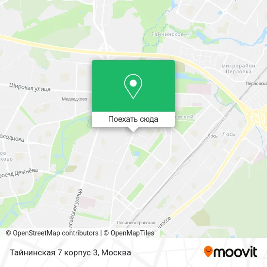 Карта Тайнинская 7 корпус 3