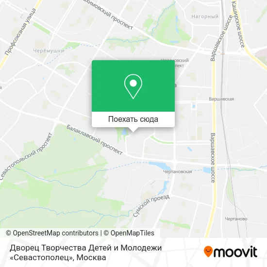Карта Дворец Творчества Детей и Молодежи «Севастополец»