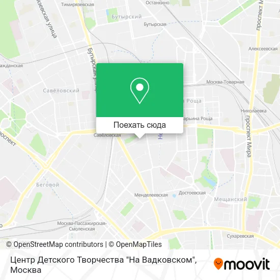 Карта Центр Детского Творчества "На Вадковском"