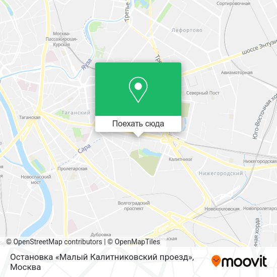 Карта Остановка «Малый Калитниковский проезд»