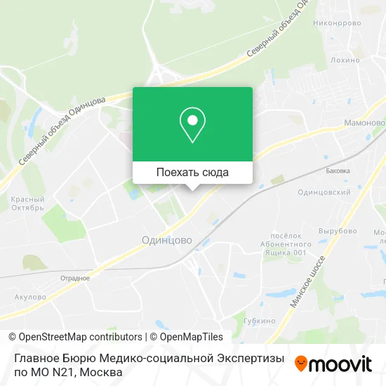 Карта Главное Бюрю Медико-социальной Экспертизы по МО N21