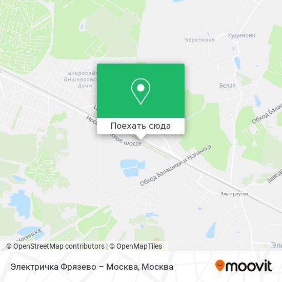 Карта Электричка Фрязево – Москва