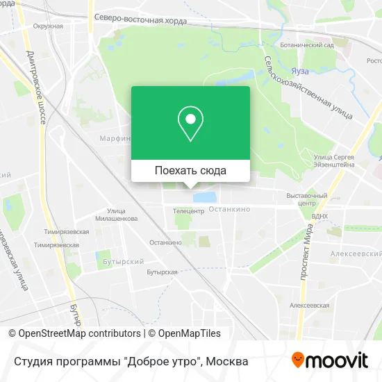 Карта Студия программы "Доброе утро"