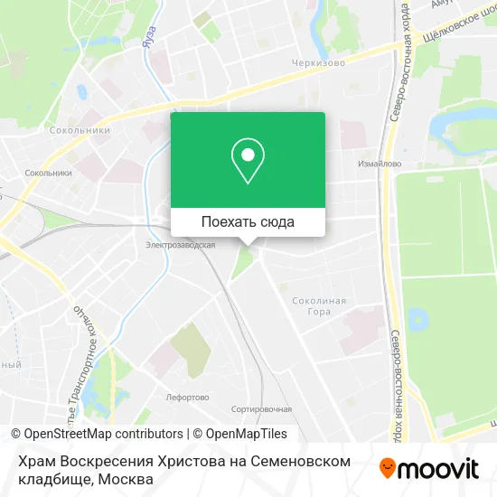 Карта Храм Воскресения Христова на Семеновском кладбище