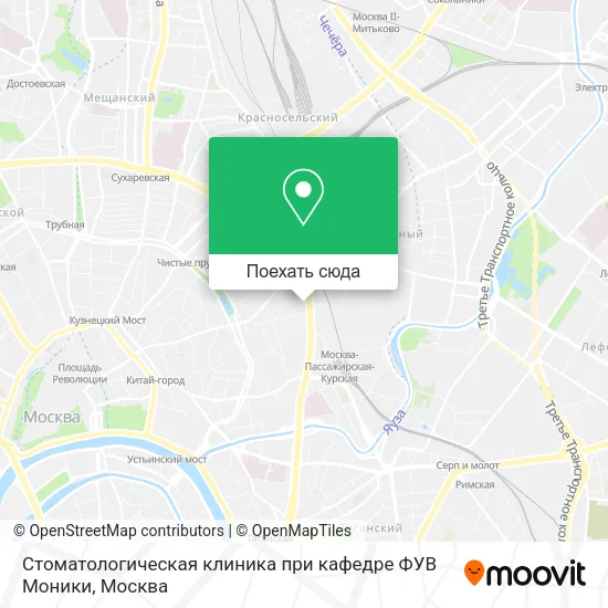 Карта Стоматологическая клиника при кафедре ФУВ Моники