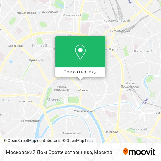 Карта Московский Дом Соотечественника