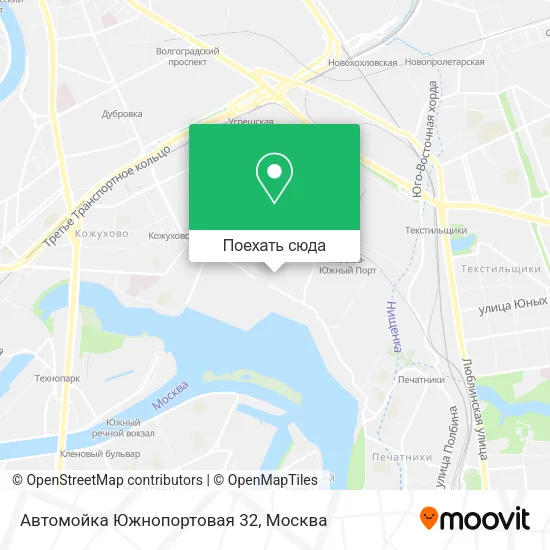Карта Автомойка Южнопортовая 32