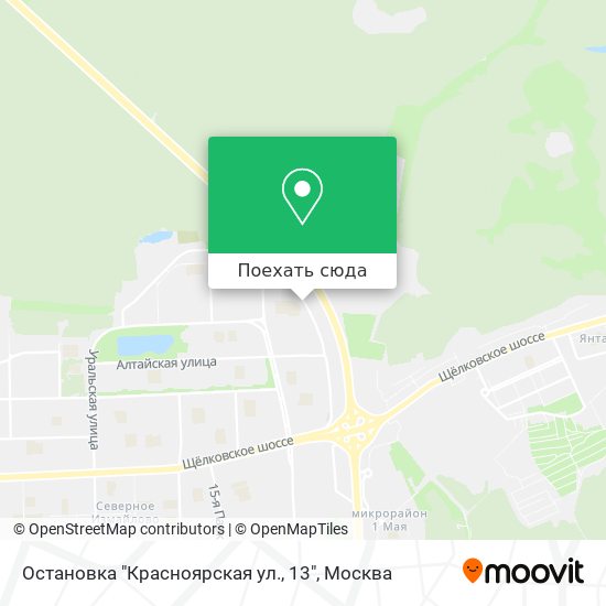 Карта Остановка "Красноярская ул., 13"