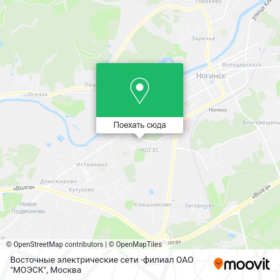 Карта Восточные электрические сети -филиал ОАО "МОЭСК"