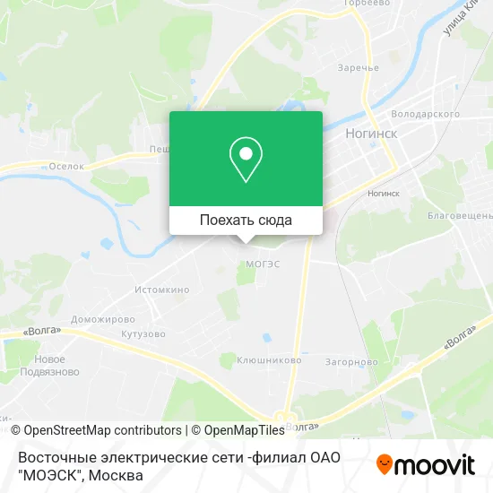 Карта Восточные электрические сети -филиал ОАО "МОЭСК"