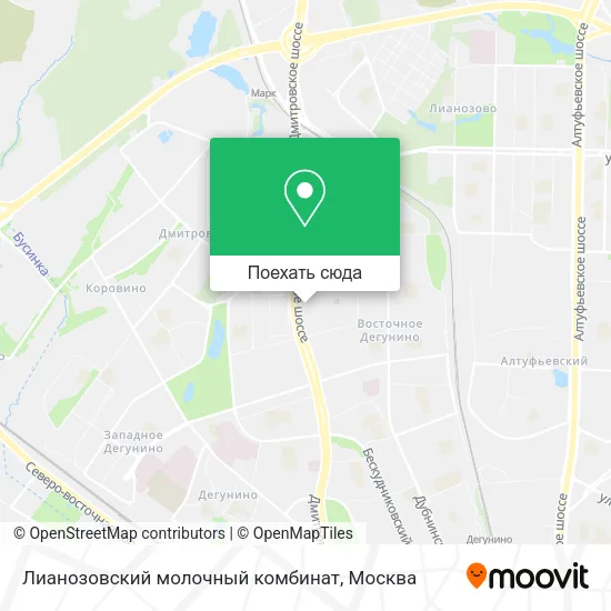 Карта Лианозовский молочный комбинат