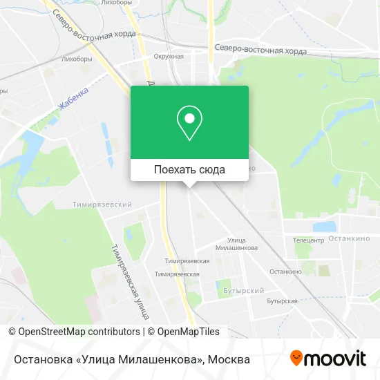 Карта Остановка «Улица Милашенкова»