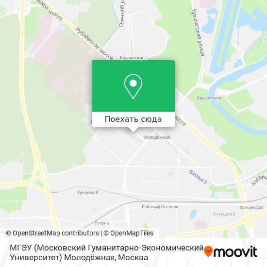 Карта МГЭУ (Московский Гуманитарно-Экономический Университет) Молодёжная