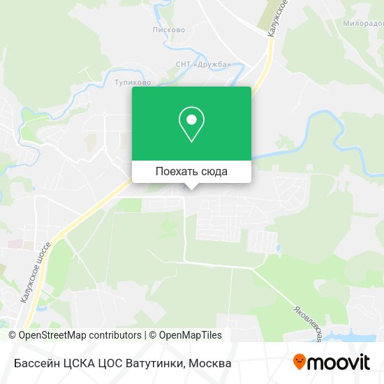 Карта Бассейн ЦСКА ЦОС Ватутинки