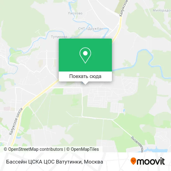 Карта Бассейн ЦСКА ЦОС Ватутинки