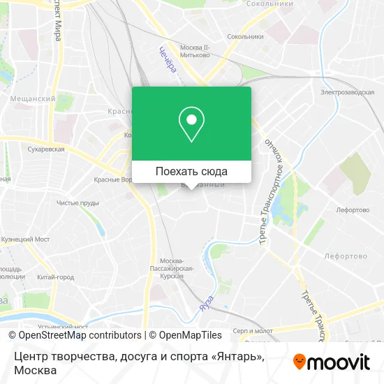 Карта Центр творчества, досуга и спорта «Янтарь»