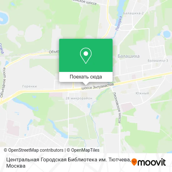 Карта Центральная Городская Библиотека им. Тютчева