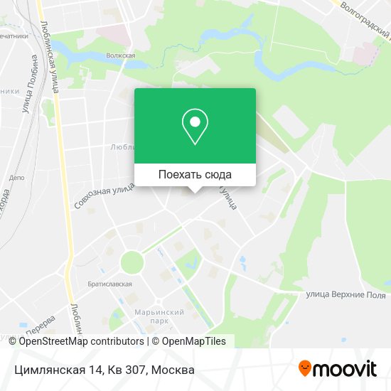 Карта Цимлянская 14, Кв 307