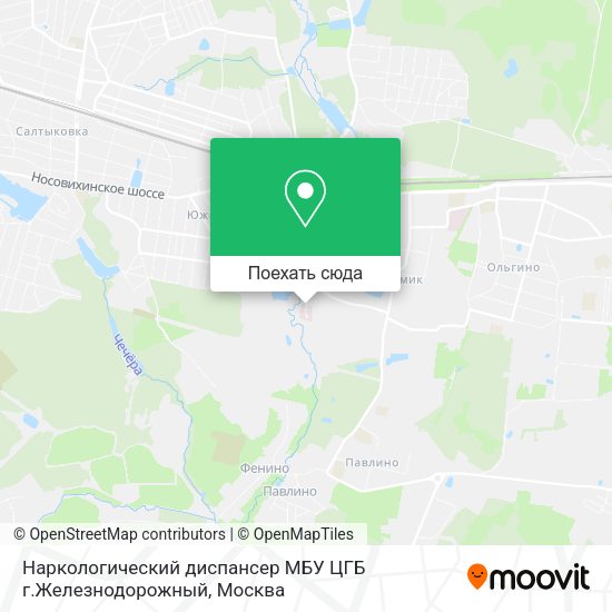 Карта Наркологический диспансер МБУ ЦГБ г.Железнодорожный