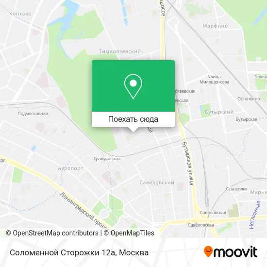 Карта Соломенной Сторожки 12а