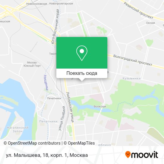 Карта ул. Малышева, 18, корп. 1